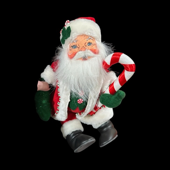 Annalee Santa Doll 2005 9” Christmas Santa with Candy Cane Holiday Figure VTG - Picture 2 of 9